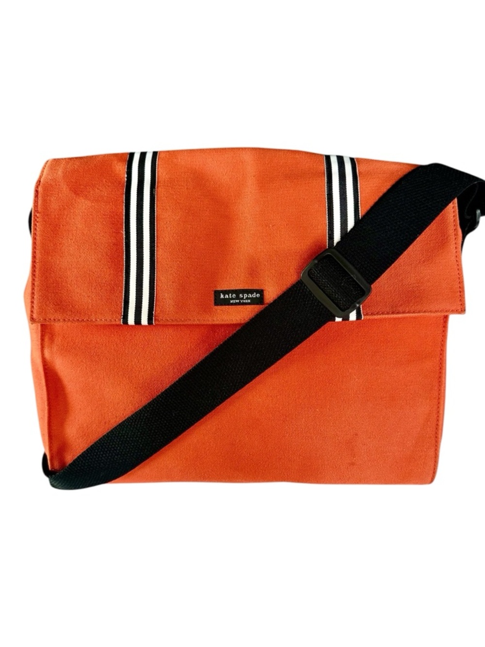 Kate Spade Orange Canvas Messenger/ Laptop Bag Unisex